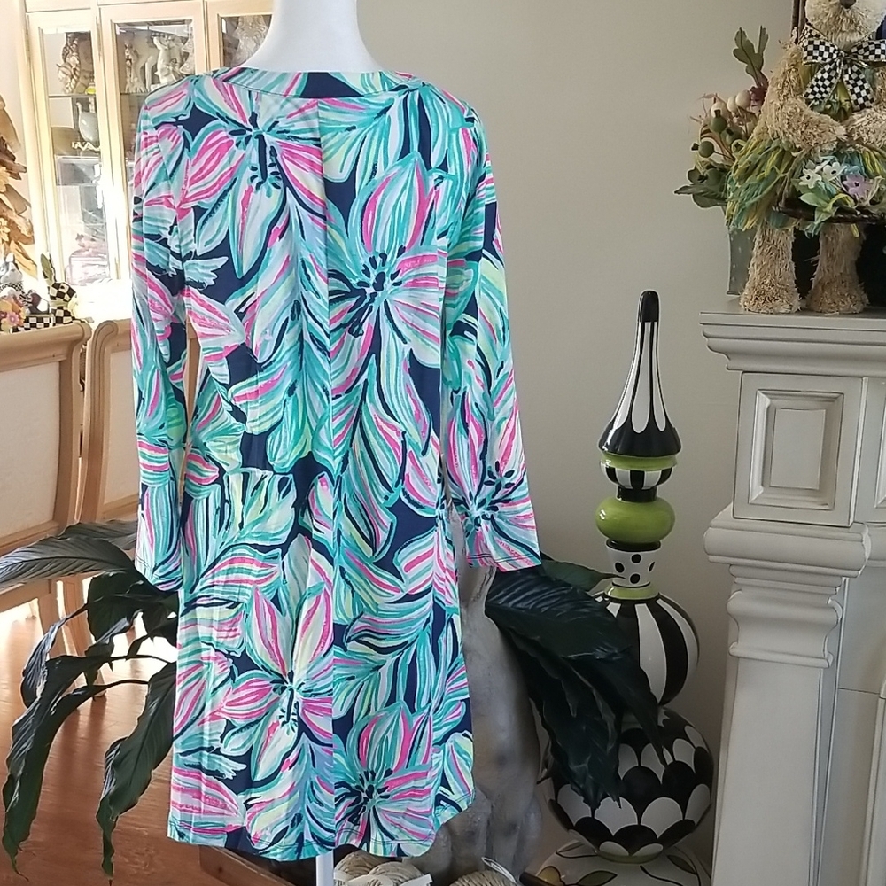 Lilly Pulitzer Colorful Leaf Print Long Sleeve Dress - Picture 4 of 5